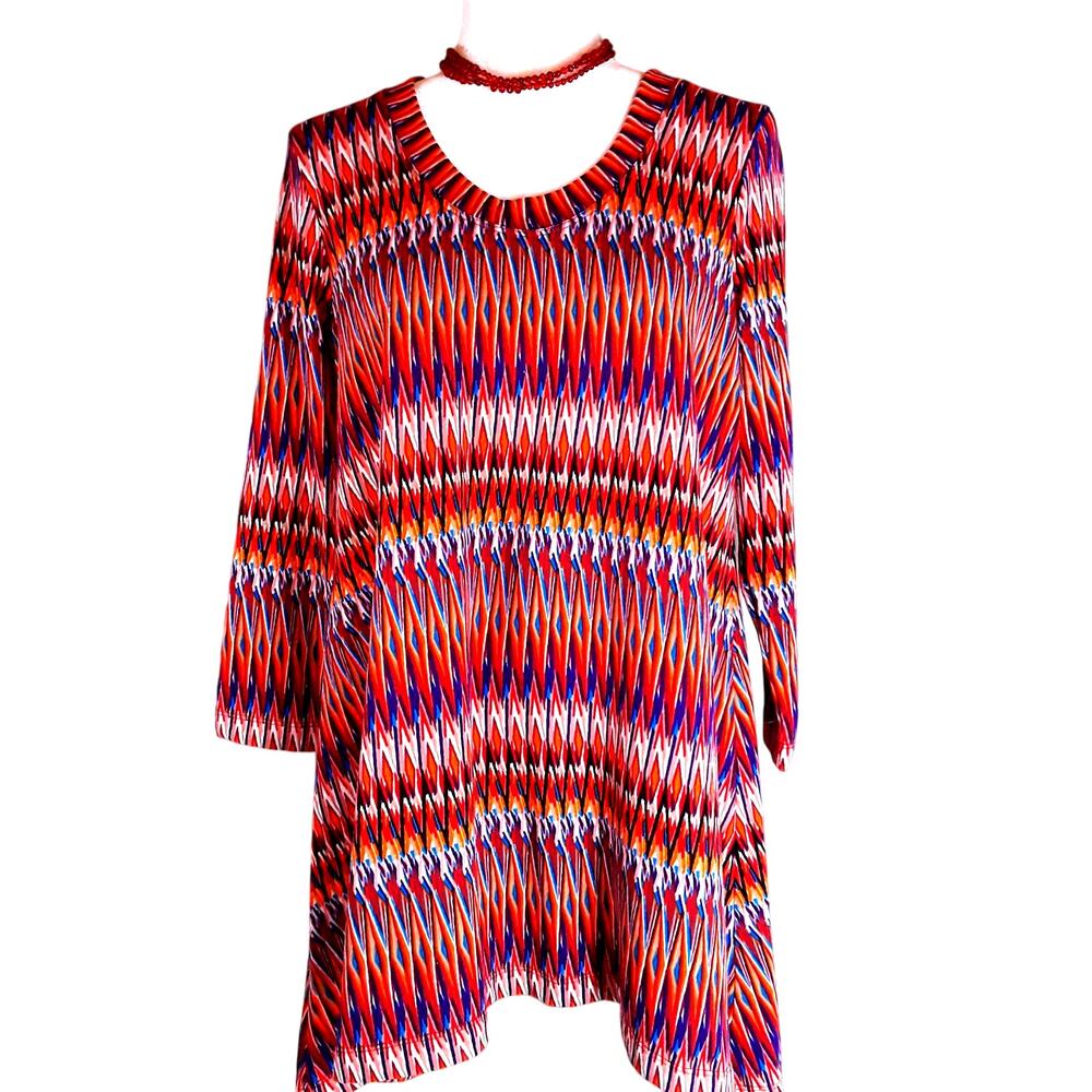 Premise ~ Zig-Zag Multi Color Tunic Style Top ~ S